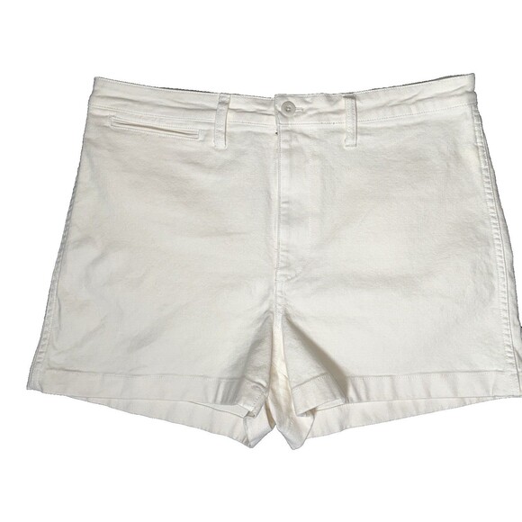 Madewell Women's Emmett High Rise Shorts Ivory Denim NWT Off-white 32 NEW - Picture 14 of 15
